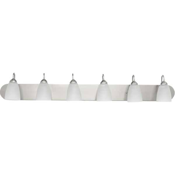 Progress Lighting Gather 48 in 6-Light Brushed Nickel Bathroom Vanity Light Progress Lighting Gather 48 in 6-Light Brushed Nickel Bathroom Vanity Light